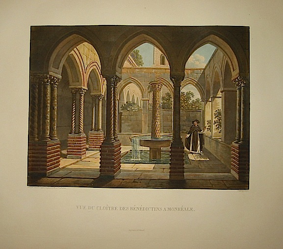  Vue du Cloitre des Benedictins a Monreale 1822-1826 Parigi